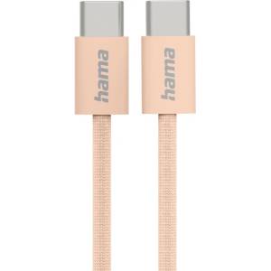 Hama Кабел за зареждане "Fabric", USB-C - USB-C, 1 m, Nylon, оранжев (201727) - tehnik