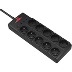 Well 10 Plug + 4 USB 2 m Switch (EXTS-10S2M-PROT/USBC4BK-WL)