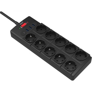 Well 10 Plug + 4 USB 2 m Switch (EXTS-10S2M-PROT/USBC4BK-WL)