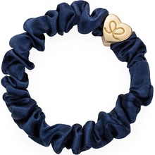 By Eloise London Gold Heart Silk Scrunchie farba Navy Blue