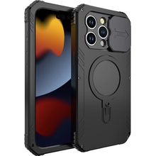 AppleMix Apple iPhone 15 Pro - Podpora MagSafe Odolný - Kov / sklo / silikón - Čierny