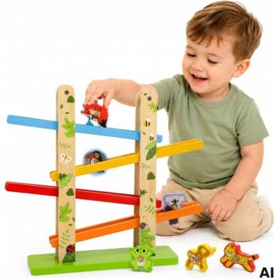 Viga Toys skluzavka Jungle Animal 7 el