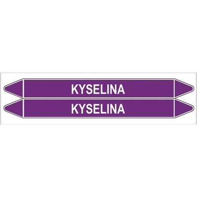 Značení potrubí, kyselina,2 ks, 450 × 52 mm PZ 006987