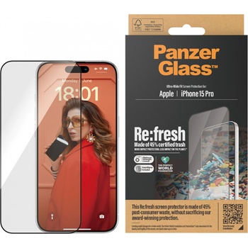 Panzer Стъклен протектор PanzerGlass за Apple iPhone 15 Pro Recycled Glass UWF wA