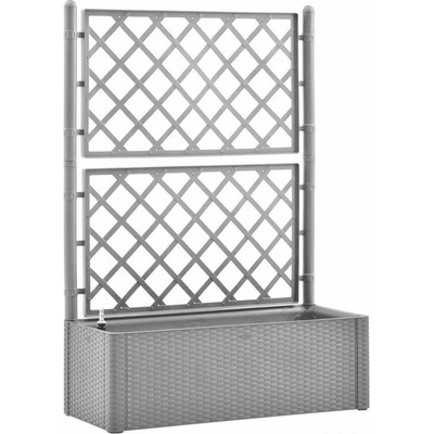 STEFANPLAST Samozavlažovací kvetináč NATURAL DELUXE 100x43x142cm šedá, s mriežkou