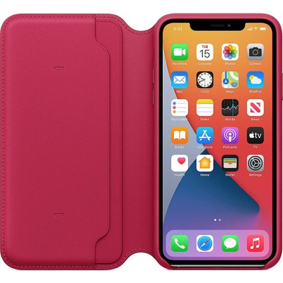 Apple Оригинален калъф Apple Leather Folio Case за iPhone 11 Pro Max - Raspberry, MY1N2ZM/A