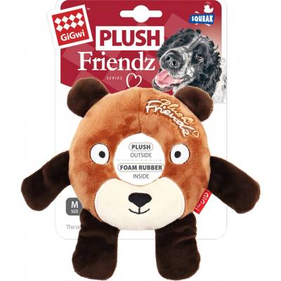 GiGwi Plush Friendz Kroužek Medvěd 17 x 16 x 2,5 cm