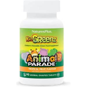 Animal Parade KidGreenz [90 Дъвчащи таблетки] Плодов Пунш