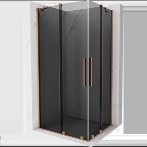 Mexen Velar Дуо плъзгаща се душ кабина 100 x 90 см, графит, четкована мед (871-100-090-42-65)