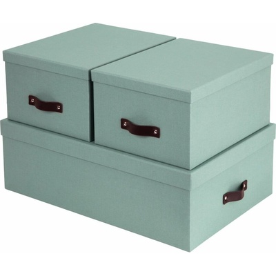 Bigso Box of Sweden úložný box s vekom Inge 31 x 47 x 15 cm mentolová