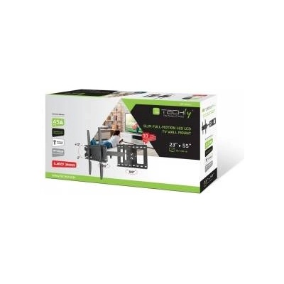 TECHLY Стойка за стена за телевизор/LCD/LED, 23-55 инча, разтегателно рамо, черно, Techly, ICA-PLB 148M