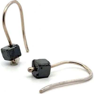 Lenka Výmolová Náušnice z bílého zlata s raw diamanty