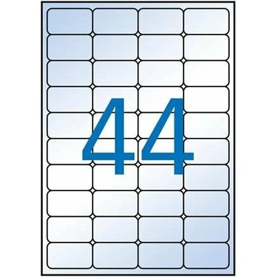 Etikety, 48,5x25,4 mm, polyester, zaoblené rohy, APLI, priehľadné, 440 etikiet bal