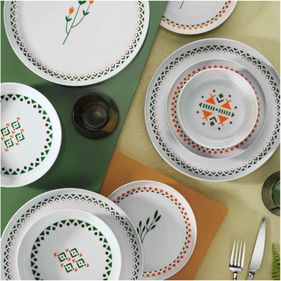 Asir Jídelní sada pestrobarevná porcelán 710KTP3508 24 ks