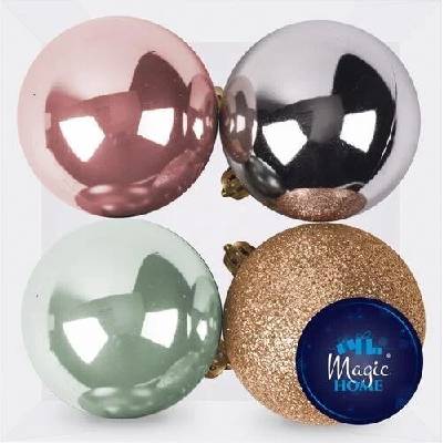 MagicHome Baňky Vánoce 4 ks mix 10 cm