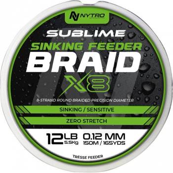 Nytro Pletená Šnúra Sublime X8 Sinking Feeder Braid 150m 0,08mm 4,1kg