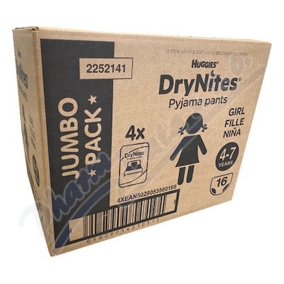 DryNites natah.kalhot.dívky 4-7let/17-30kg/4x16ks