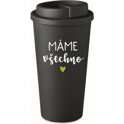 Giftela MÁME VŠECHNO černý termohrnek 475 ml