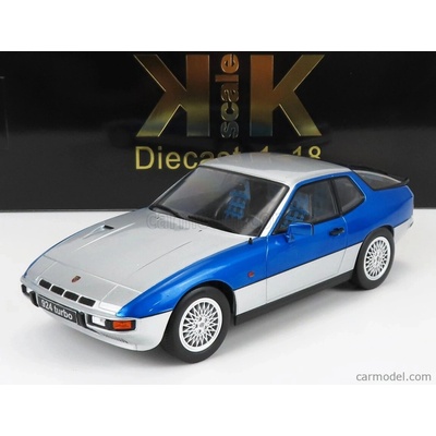 Kk-scale Porsche 924 Turbo Coupe 1986 Stříbrná Modrá Met 1:18