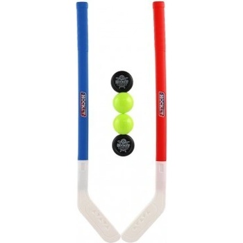 Teddies Hokejka plast 73cm s pukem a míčkem v síťce