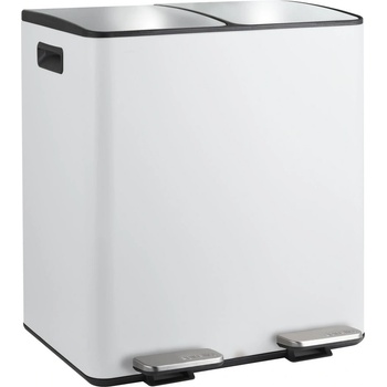 spirella Стоманено кошче за боклук 2x20 l за рециклиране с педал в матово бял цвят Aliya - Spirella (10.29478)