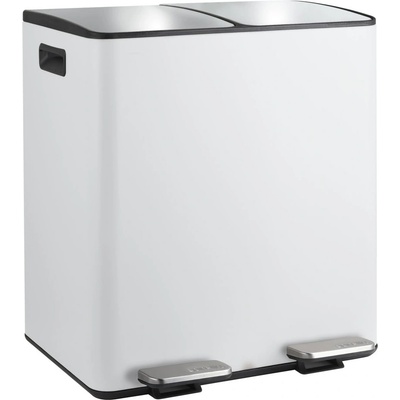 spirella Стоманено кошче за боклук 2x20 l за рециклиране с педал в матово бял цвят Aliya - Spirella (10.29478)