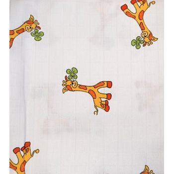 Libštát bavlněné pleny s obrázkem 70 x 70 žirafa se čtyřlístkem