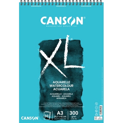 Canson XL Aquarelle Skicár v krúžkovej väzbe A3 CP 300g 30 listov
