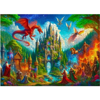 Дървен пъзел Wooden City, 1010 части - Приказен замък (NB 0811-XL)