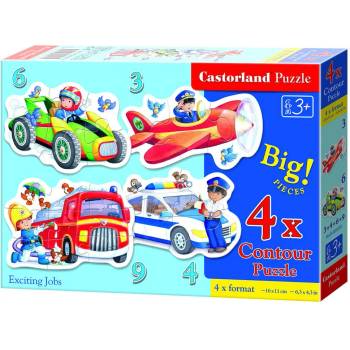 Image 1 of Castorland - Puzzle 4v1 Exciting Jobs - 1 - 39 piese