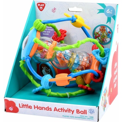 Teddies Chrastítko koule/míček edukační plast 15cm pro nejmenší v krabici 18x19x17cm 6m+