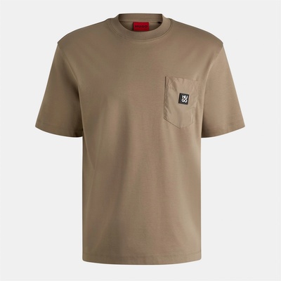 Hugo Тениска Hugo Men's Dombiro 01 Red Cotton T-Shirt - Med Brown 219