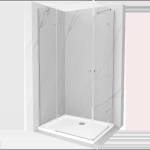 Mexen Roma Duo отваряема душ кабина 100 x 90 см, прозрачна, хром + корито Flat (854-100-090-01-02-4010)
