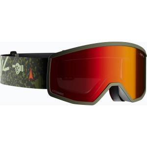 Atomic Детска скиорска маска Atomic Four Jr Flash graphic/olive/red flash