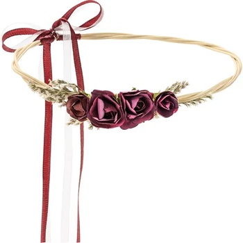 Image 1 of PartyDeco Диадема с тъмночервени цветя