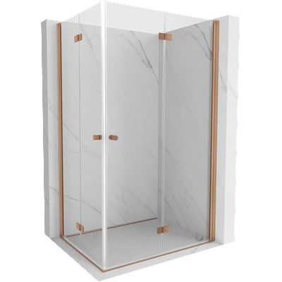 Mexen Mist-F Duo сгъваема душ кабина дясна 75 x 85 см, прозрачна, матирана мед - 8A6-075L-085P-65-00 (8A6-075L-085P-65-00)
