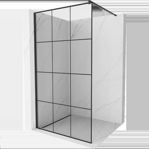 Mexen Kioto стена за душ Walk-in 100 x 200 см, черна решетка 8 мм, черна - 800-100-101-70-77 (800-100-101-70-77)