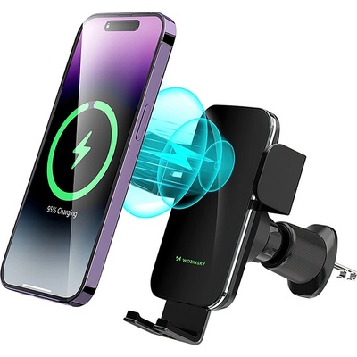 AppleMix Držák WOZINSKY pro Apple iPhone - elektronické uchycení - Qi 15W - do ventilační mřížky - černý | Zboží Auto