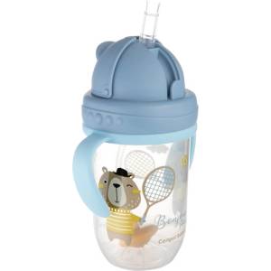 Canpol babies Нетечаща чаша със сламка Canpol - Bonjour Paris, 270 ml, Синя (56/607_blu)