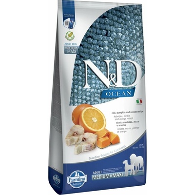 N&D Pumpkin Dog Adult Medium & Maxi Grain Free Ocean 2 x 12 kg