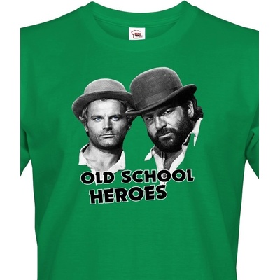 Bezvatriko pánské tričko Bud Spencer a Terence Hill Canvas pánské tričko s krátkým rukávem 0818 DTF DTG Zelená