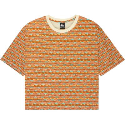 Quiksilver Дамски топ Quiksilver Women's Boyfriend Crop Top - Bone White Horizons QSW Horizons - размер M/L (916-7071-0112)