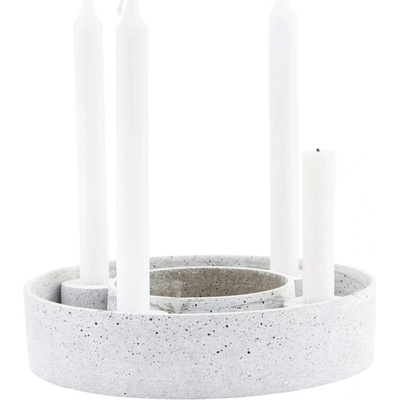House Doctor Adventní kulatý svícen RING na 4 svíčky 26 cm šedý