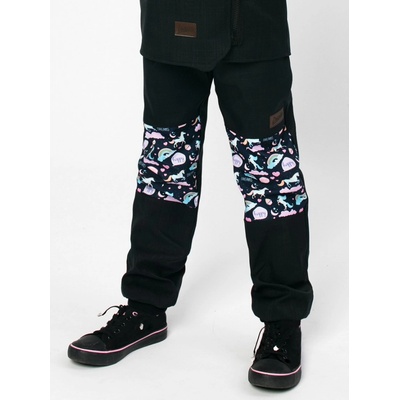 Drexiss Softshellové kalhoty jaro podzim BLACK MOON UNICORNS