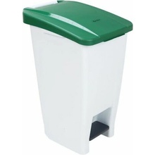 Manutan Expert Plastový odpadkový kôš, 60 l, biely/zelený