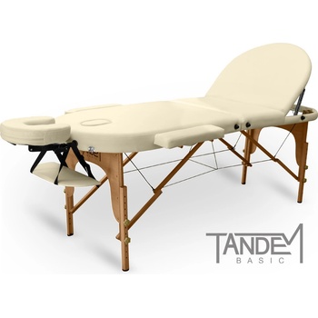 Tandem Skládací masážní stůl Basic-3 Oval krémová 195 x 70 cm 5,3 kg krémová