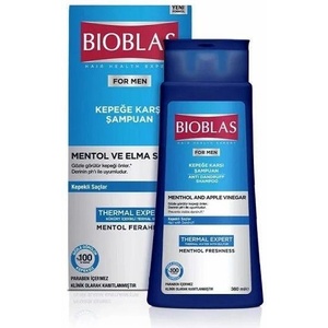 Bioblas Шампоан против пърхот и косопад с ментол и ябълков оцет- 360млл за мъже