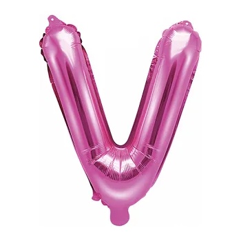 Image 1 of PartyDeco Балон от фолио Mini - Буква V 35см розов