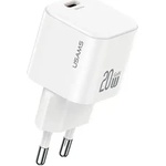 USAMS Бързо зарядно устройство USAMS CC260 20W GaN Mini Fast Charger, бяло (CC260TC02)