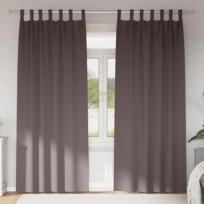 vidaXL Завеси за затъмняване с пръстени 2 pcs Тъмен кафяв 225 x 140 см (4107555)